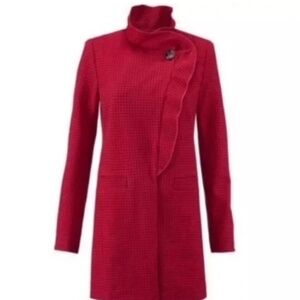 CAbi #3546 Red Houndstooth Celebration Jacket, Size Small, NWOT
